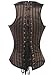 Camellias Steel Boned Steampunk Tesla Underbust Corset Waist Training Cincher, SZ1830-Brown-L