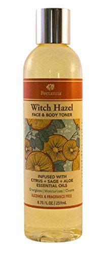 Witch Hazel Face & Body Toner Infused with Citrus Sage Aloe Essential Oils 8 Ounces