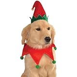 Rubies Costume Christmas Collection Pet Costume, Medium to Large, Elf Hat with Bell