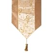 Handmade Gold And Beige Table Runner With Chinese Inscription