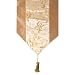 Handmade Gold And Beige Table Runner With Chinese Inscription