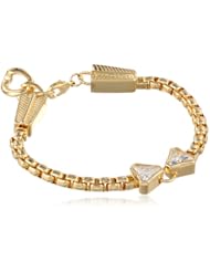 Roman Luxe Gold-Tone Crystal Arrow Tailored Bracelet, 8.5"