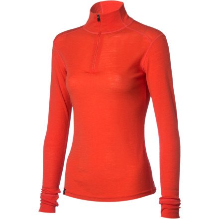 Ibex Outdoor Clothing Women's Woolies 150 Zip T-Neck Top, Deep Coral, X-Large On Sale