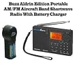 Grundig G6 Aviator Buzz Aldrin Edition Portable AM/FM Aircraft Band Shortwave Radio With SSB, Battery Charger