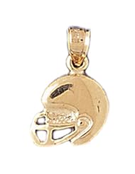 Dazzlers Solid 14k Gold Football Helmet Charm Pendant Available in three colors from jewelsberry (weights: 1.1 grams only)