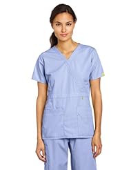 Apparel: WonderWink Womens Scrubs Peek-A-Boo Top, Ceil Blue, Small - WonderWink