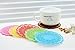 6x Sweet retro translucent crocheted lace coasters silicone pad insulation coasters