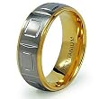 8mm Titanium Ring with Gold Plating (Sizes 8-12)