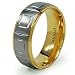 8mm Titanium Ring with Gold Plating (Sizes 8-12)