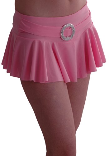 Cynthia Neon Buckle Ruffle Short Club Party Slinky Stretch Skirt Medium / Large