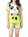 VENTELAN Women's Casual Panda Pattern Nightwear Comfy Stripes Short Pajama Sets