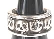 Alternating Skulls Up & Down Pewter Ring