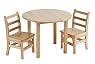 ECR4Kids 30" x 30" x 22" Round Wood Table with Two Chair Set