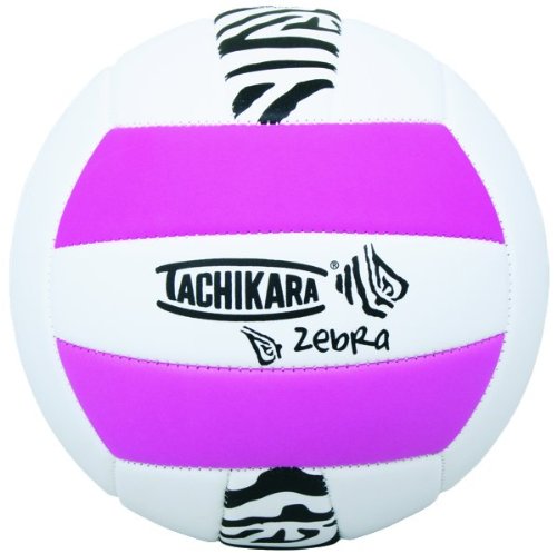 Tachikara Sof-Tec Zebra Pink/White Indoor/Outdoor Foam Backed Panel Volleyball