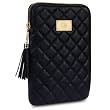 Quilted �tui de Poche "Covert" en Cuir pour iPad Mini - Noir