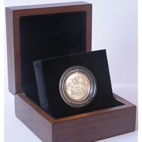 2005 Gold Full Sovereign - Luxury Walnut Presentation Case with Air Tight Coin Capsule