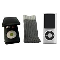 4G BLACK FLIP CASE + GREY SOCK & FREE ICE BOX COVER FOR THE  APPLE iPOD NANO (4th GENERATION) 8GB 16GB (SEP 2008) + NEW NECK STRAP