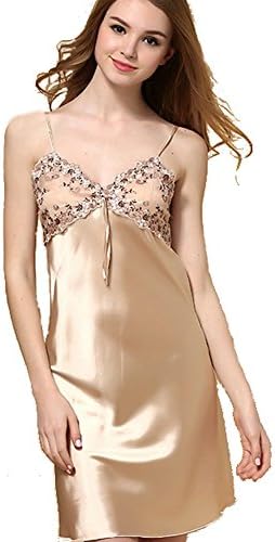 Sling Nightgowns Silky V Neck Sexy Night Dress