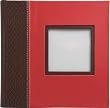 Milano Photo Album, Embossed Spine, Photo Pocket On Cover, 9x9", Red