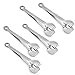 MBB Flatware Food Serving Tongs 6 inch Stainless Steel Mini Appetizer Buffet Tongs Fork Design Pack of 5