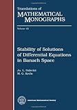 Stability of solutions of differential equations in Banach space