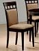 Set of 2 Contemporary Mocha Color Seat & Back, Cappuccino Finish Dining Chairs