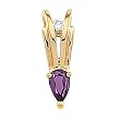 14K Yellow Gold Amethyst and Diamond Pendant