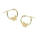 14K Yellow Gold Children's Butterfly Click Hoop Earrings