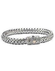 925 Silver Sumbu Kompor Design Cross Bracelet w/ 18k Gold Accents- 7.5 or 8.5 IN