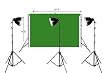20ft X 10ft Chromakey Green Backdrop with 20ft Wide Stand and Light Kit