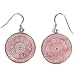 Sterling Silver Carved Pink Shell Dangle Earrings by Sajen