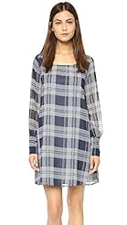 Crepe/Polyester Plaid Print  Dress
