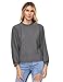 ROMWE Women's Pullover Sweater Long Sleeve Ribbed Sweater Top