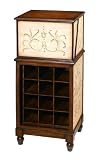 Heritage Brown & Vanilla Flip Top Wine Cabinet Rack