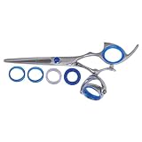 Shark Fin Hair Shears Professional Line Stainless Right Handed Super Swivel Texturizer 28T Thinner + Scissor Case + Bella Via Hair Glitz Shimmering Hair Tinsel the Hottest Trend in Hair Accessories