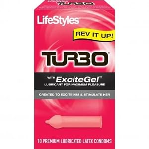Lifestyles Turbo Condoms with Excitegel 10 Condoms (Pack of 3) 30 TOTAL CONDOMS
