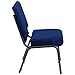 Flash Furniture HERCULES Series 21''W Stacking Church Chair in Navy Blue Fabric - Silver Vein Frame