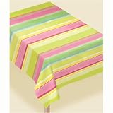 Pink Sunny Stripes Paper Tablecovers - 54 x 102 (6 count)