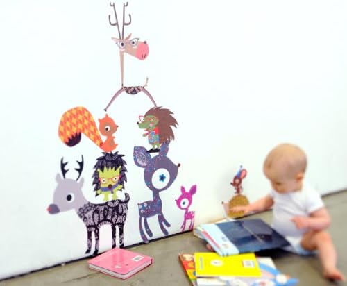 Pop and Lolli Cutesy Characters Deer-n-Hedgehogs Wall Stickers