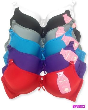 247 Frenzy Women's Solid Microfiber Unlined Full Cup Bra (6 Pack) (40C)