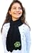 Handmade Pure Alpaca Natural Fiber Scarf - Girls Large - Elegant Black (100% Crocheted by Hand)