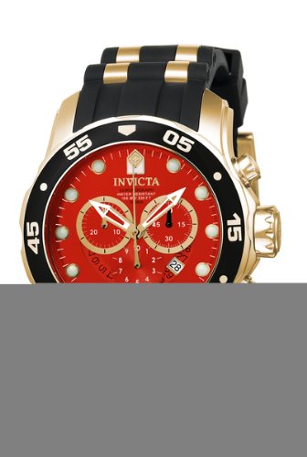 Invicta Men's 6982 Pro Diver Collection Chronograph Red Dial Black Polyurethane Watch