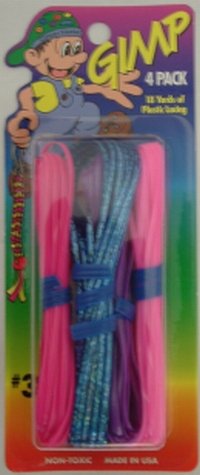 Childrens Toyshop  Toys : GIMP PLASTIC LACING 18 YARDS 4/PKG-PINK PURPLE IRIDESCENT BLUE HOT PINK