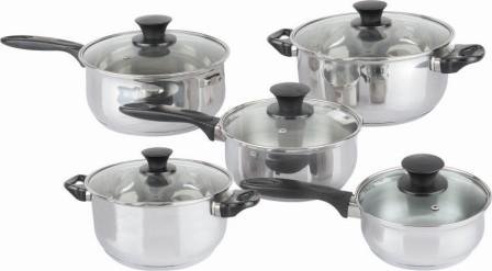10 Piece Stainless Steel Cookware Set product image