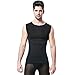 Mens Slimming Body Shaper Vest Shirt Abs Abdomen Slim Black XL(chest size 106cm-110cm/42inches-44inches)