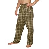 Mens NFL New Orleans Saints Plaid Finest Cotton Sleepwear / Pajama Pants - Dark Yellow & Black (Size: XL)