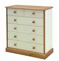 Saplings Children's Chest of Drawers - Finished in Ivory & Antique Pine