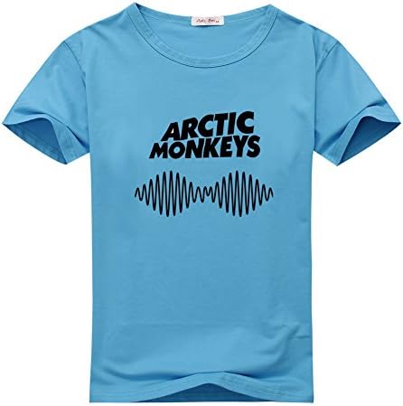 DanielSanta Womens Arctic Monkeys Band Sky Blue T-shirts Size M
