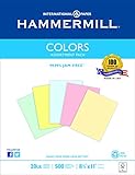 Hammermill Colors Assorted, Blue, Pink, Canary, Green, Ivory ,  20lb., 8.5x11, 500 Sheets/1 Ream, (102120R)
