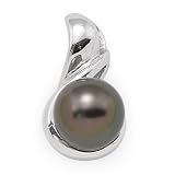 Tahitian Black Pearl Pendant in 14K White Gold